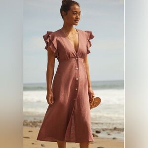 Anthropologie Charlie Holiday Ruffled Midi Dress